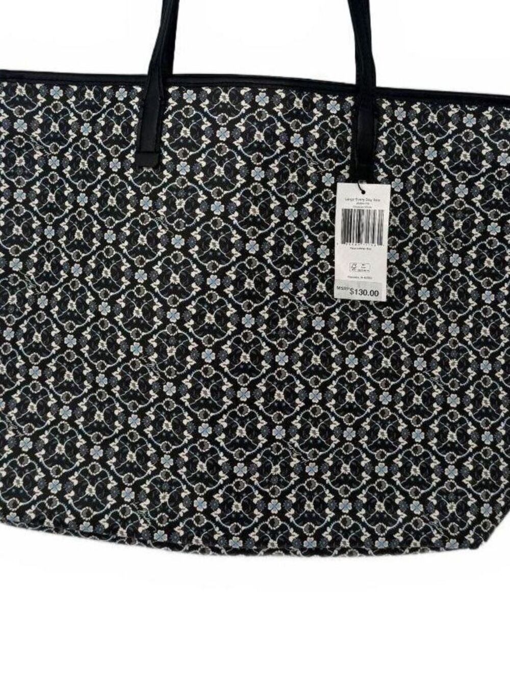 Vera Bradley Large Every Day Tote | Charcoal Vines | NWT | MSRP $130 - Picture 2 of 6